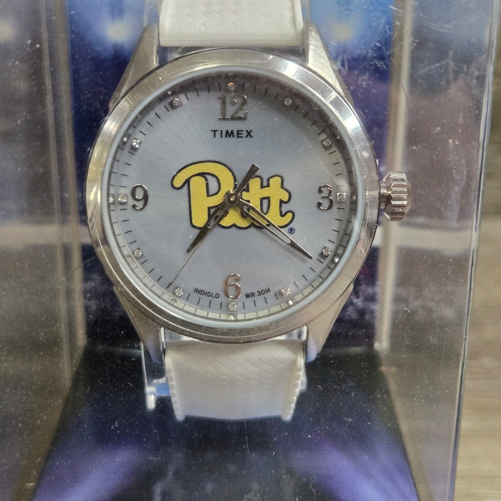 Timex Tribute Pitt Panthers Indiglo Quartz Watch White Silicone strap NIB